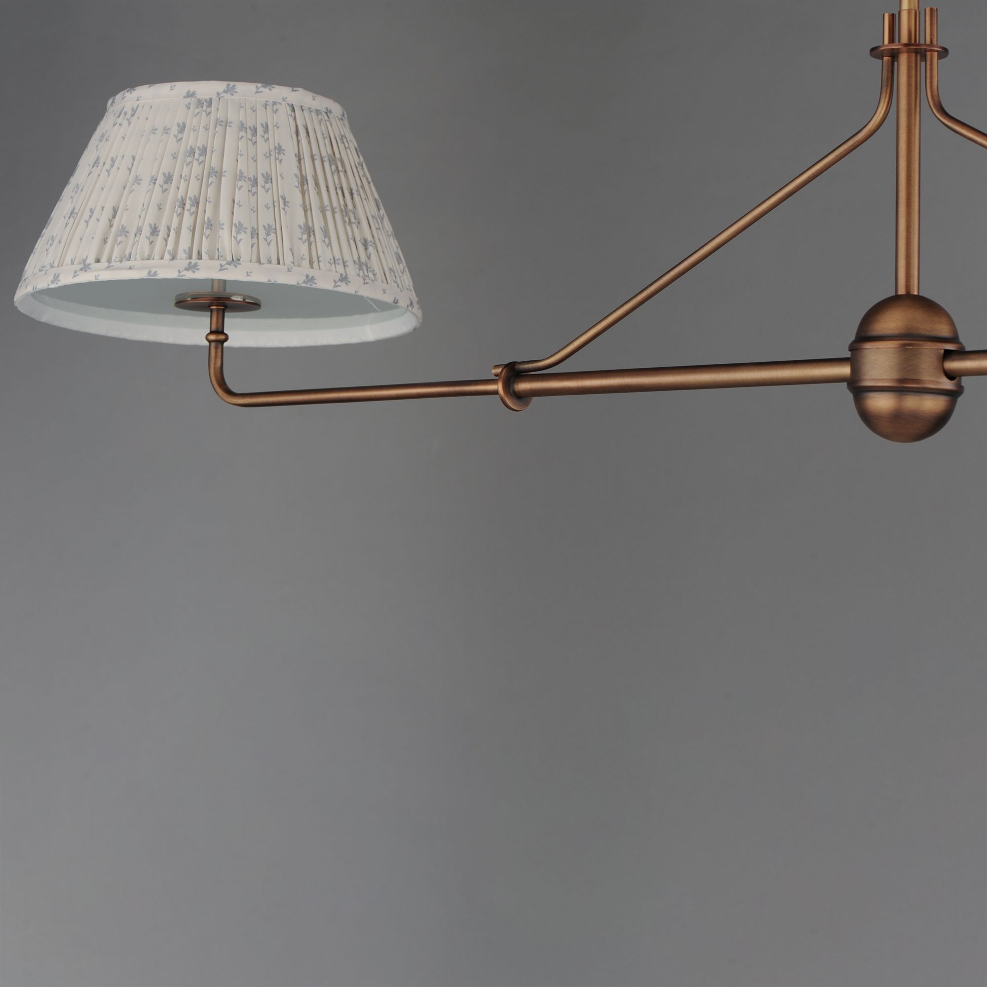 Image 4 Maxim Dunbridge 62" Blue White/Weathered Brass 2-Light Pendant more views
