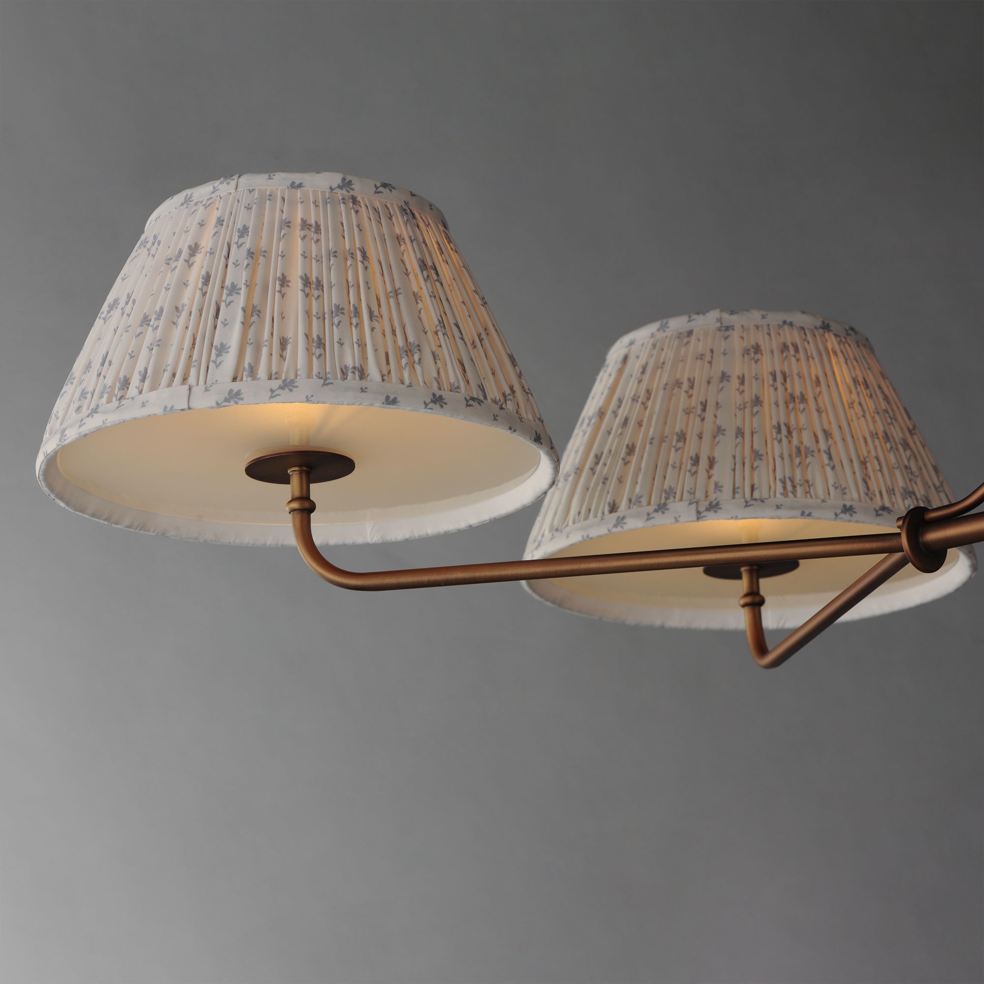 Image 4 Maxim Dunbridge 62" Blue White/Weathered Brass 4-Light Chandelier more views