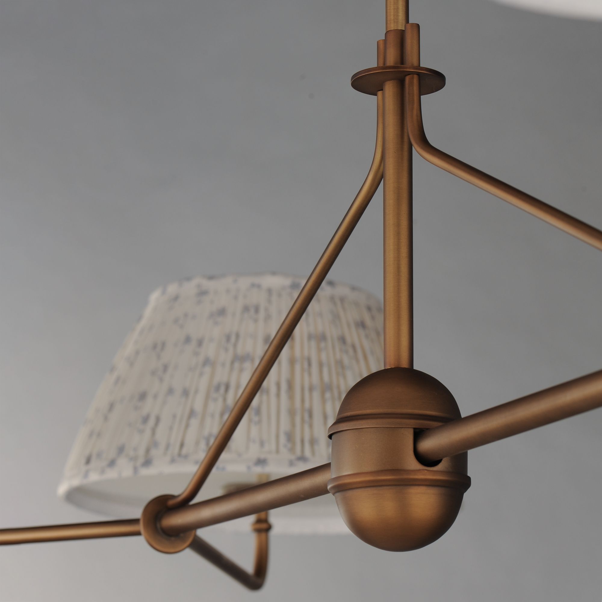 Image 5 Maxim Dunbridge 62" Blue White/Weathered Brass 4-Light Chandelier more views