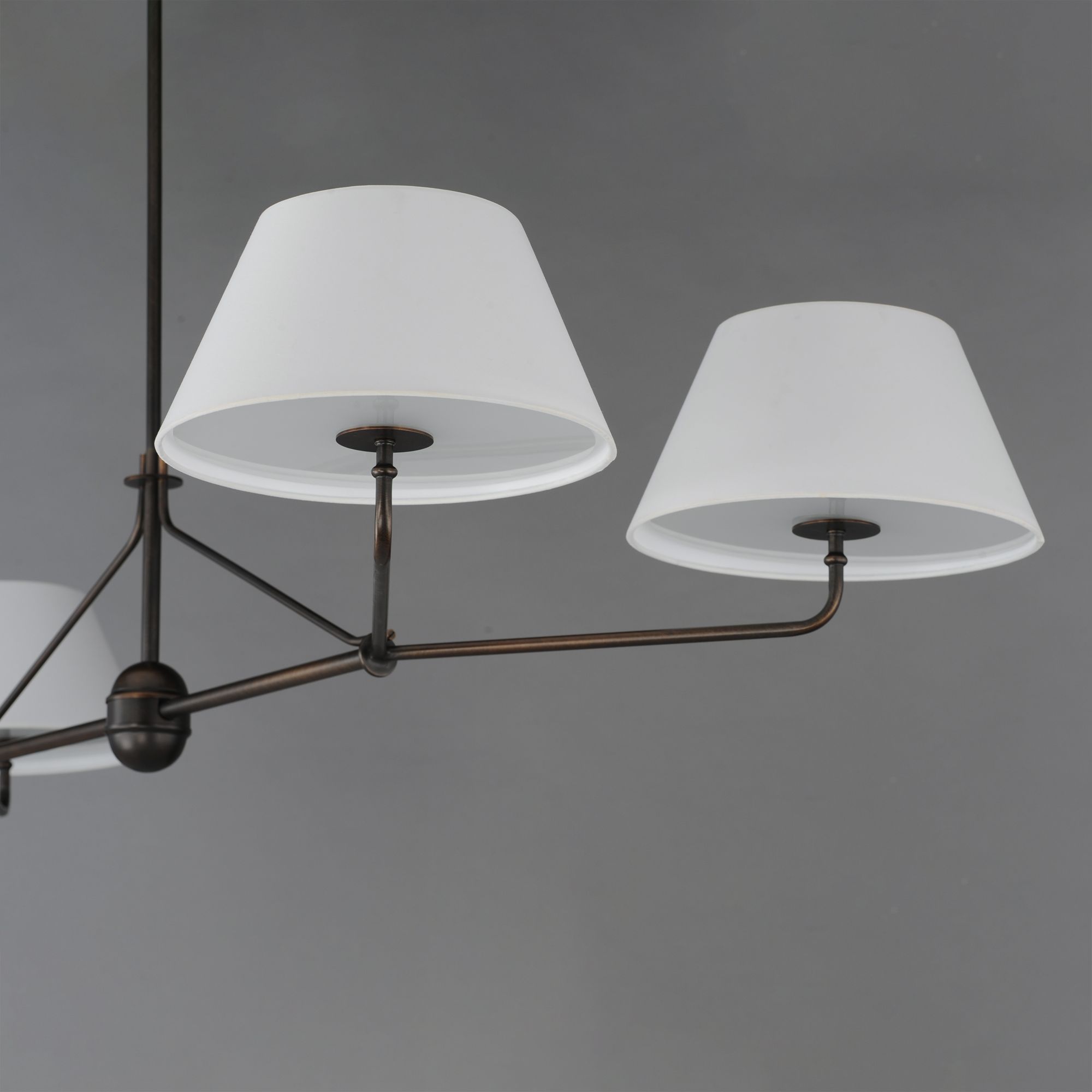 Image 4 Maxim Dunbridge 62" Off White Linen/Antique Bronze 4-Light Chandelier more views