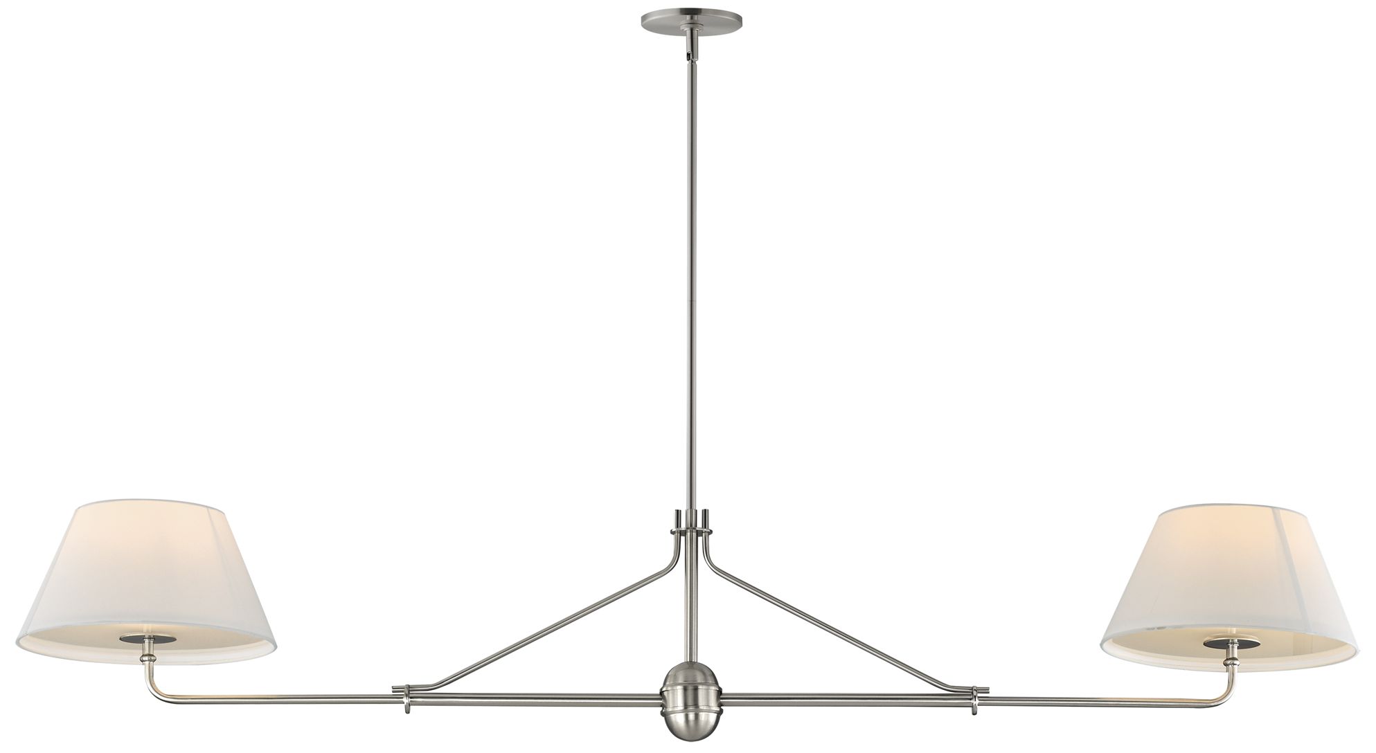 Maxim Dunbridge 62" Off White Linen/Polished Nickel 2-Light Pendant