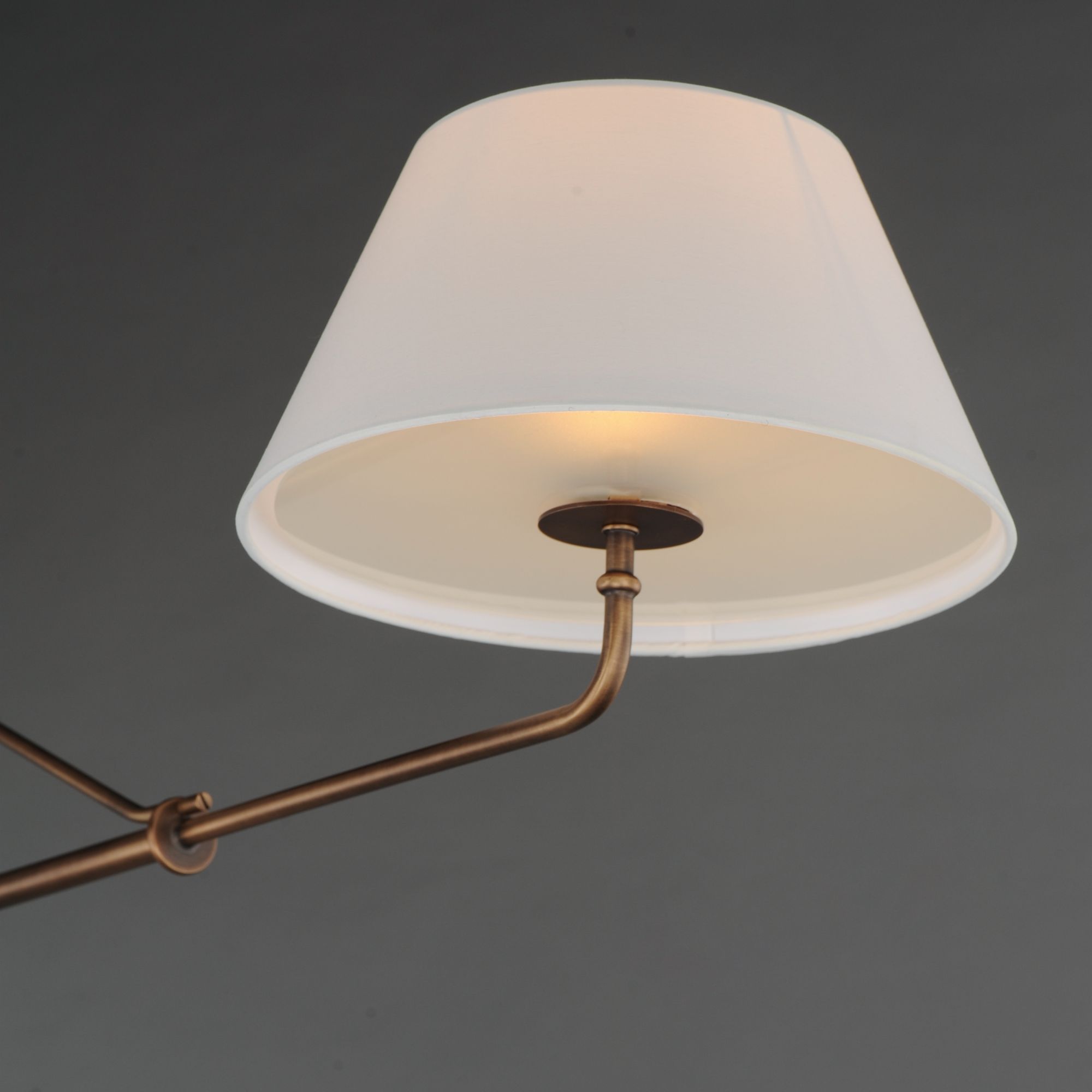 Image 4 Maxim Dunbridge 62" Off White Linen/Weathered Brass 2-Light Pendant more views