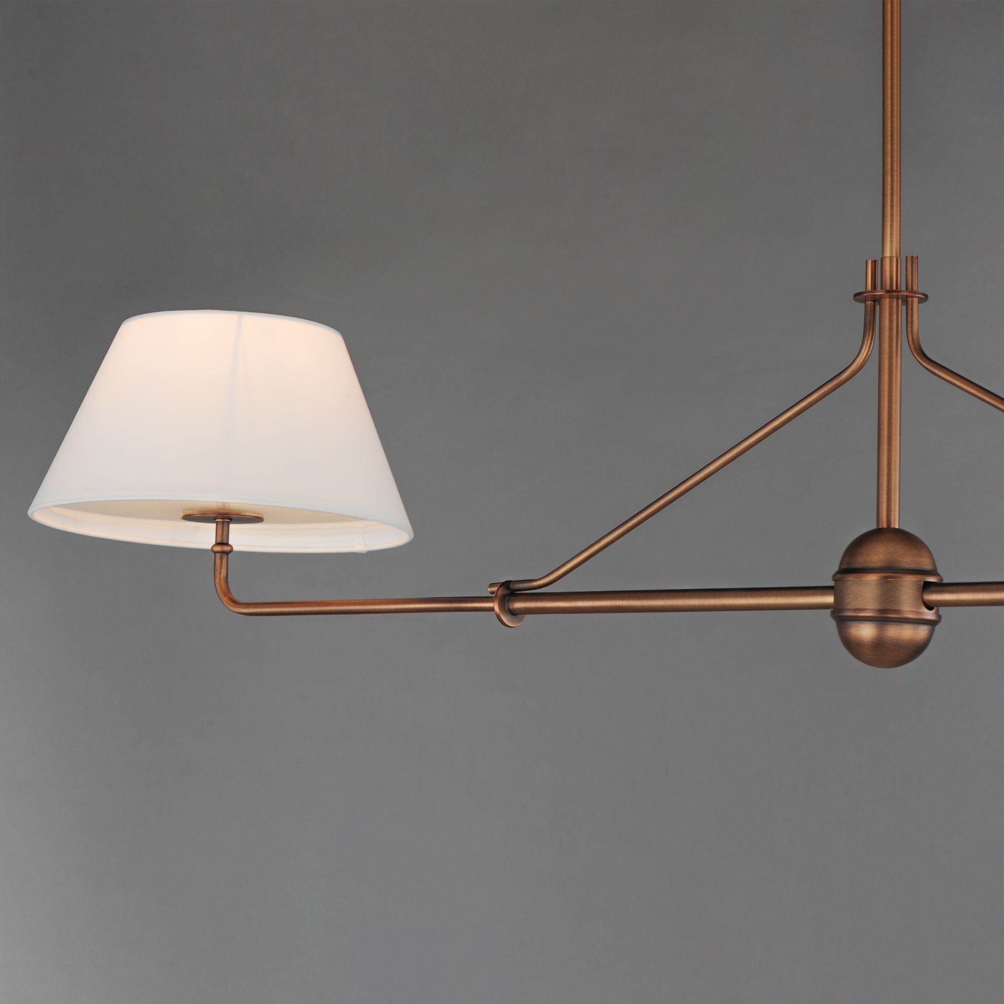 Image 5 Maxim Dunbridge 62" Off White Linen/Weathered Brass 2-Light Pendant more views