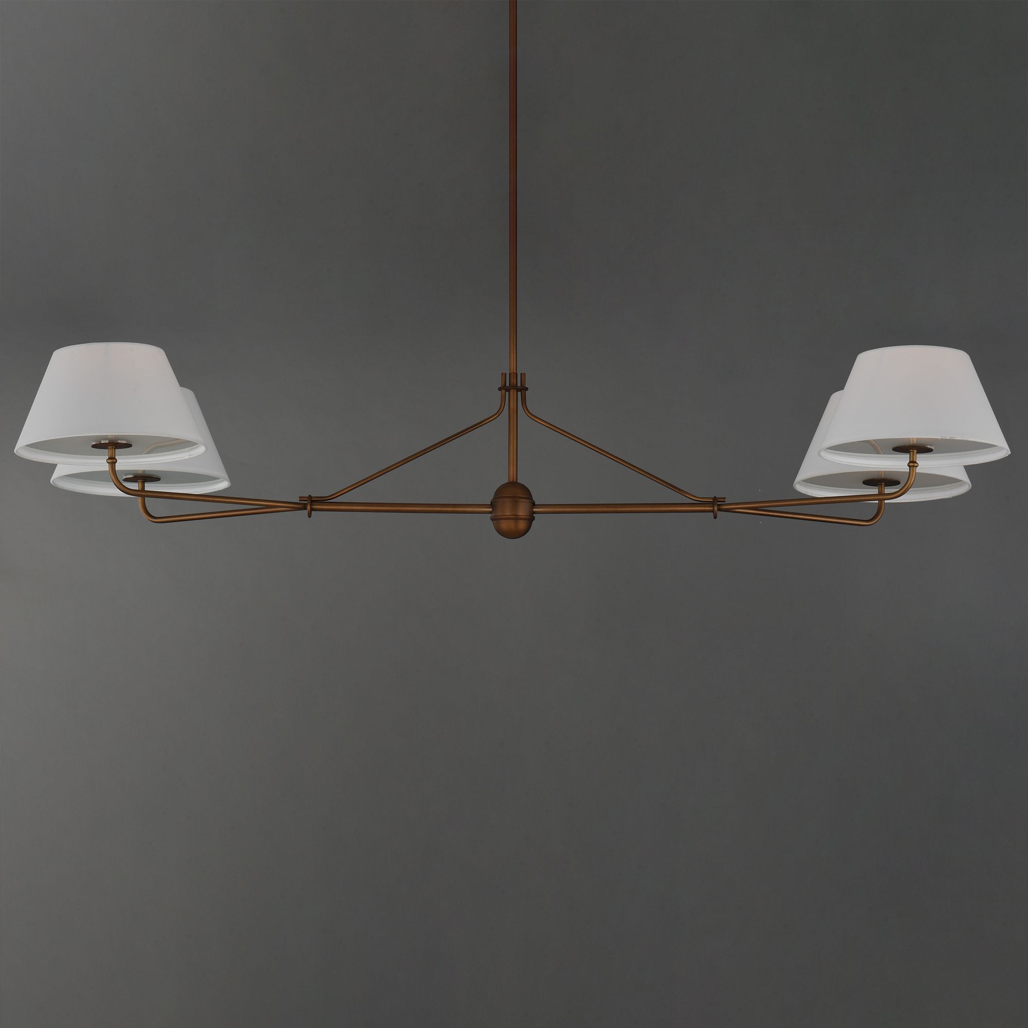 Image 3 Maxim Dunbridge 62" Off White Linen/Weathered Brass 4-Light Chandelier more views