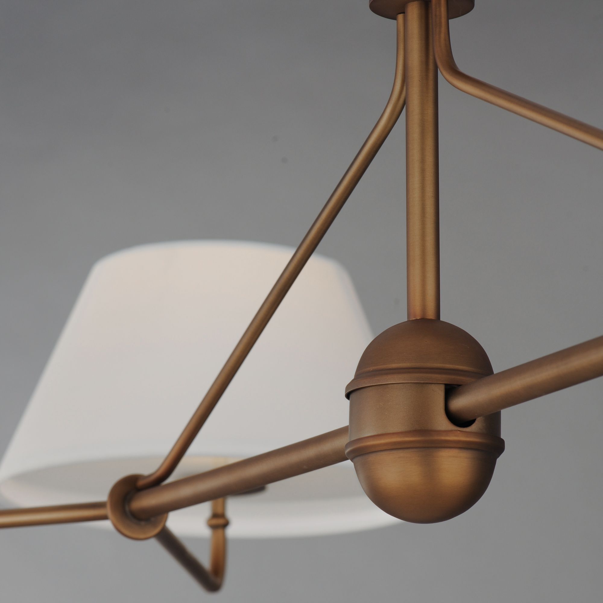Image 4 Maxim Dunbridge 62" Off White Linen/Weathered Brass 4-Light Chandelier more views