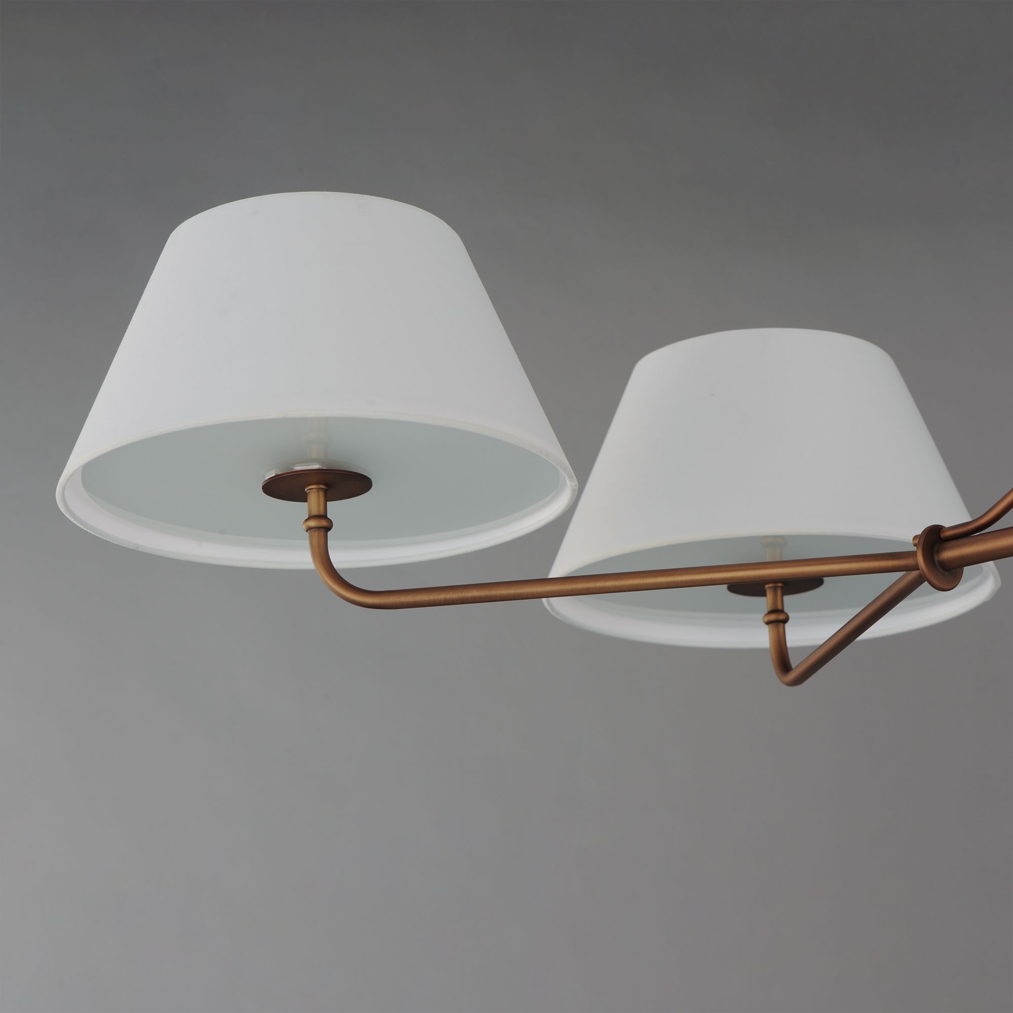 Image 5 Maxim Dunbridge 62" Off White Linen/Weathered Brass 4-Light Chandelier more views