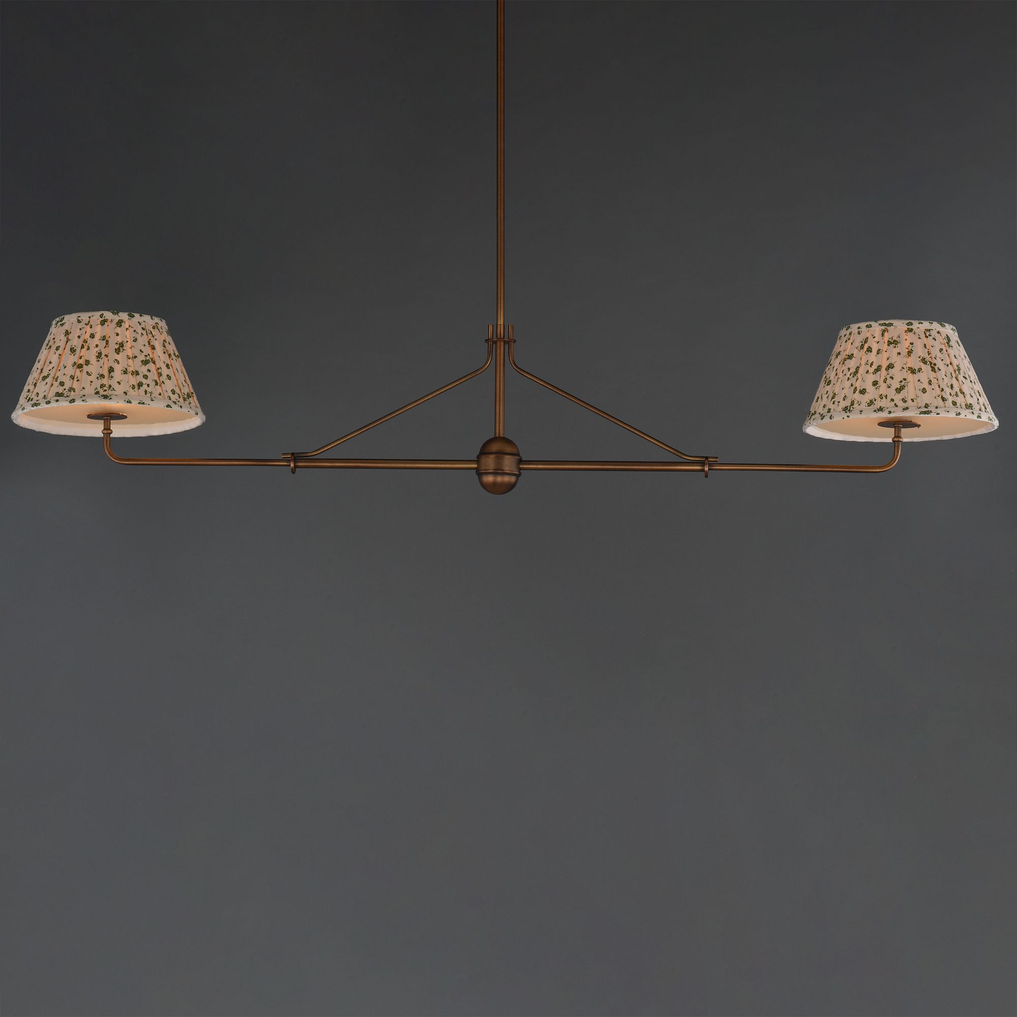 Image 2 Maxim Dunbridge 62" Olive White/Weathered Brass 2-Light Pendant more views