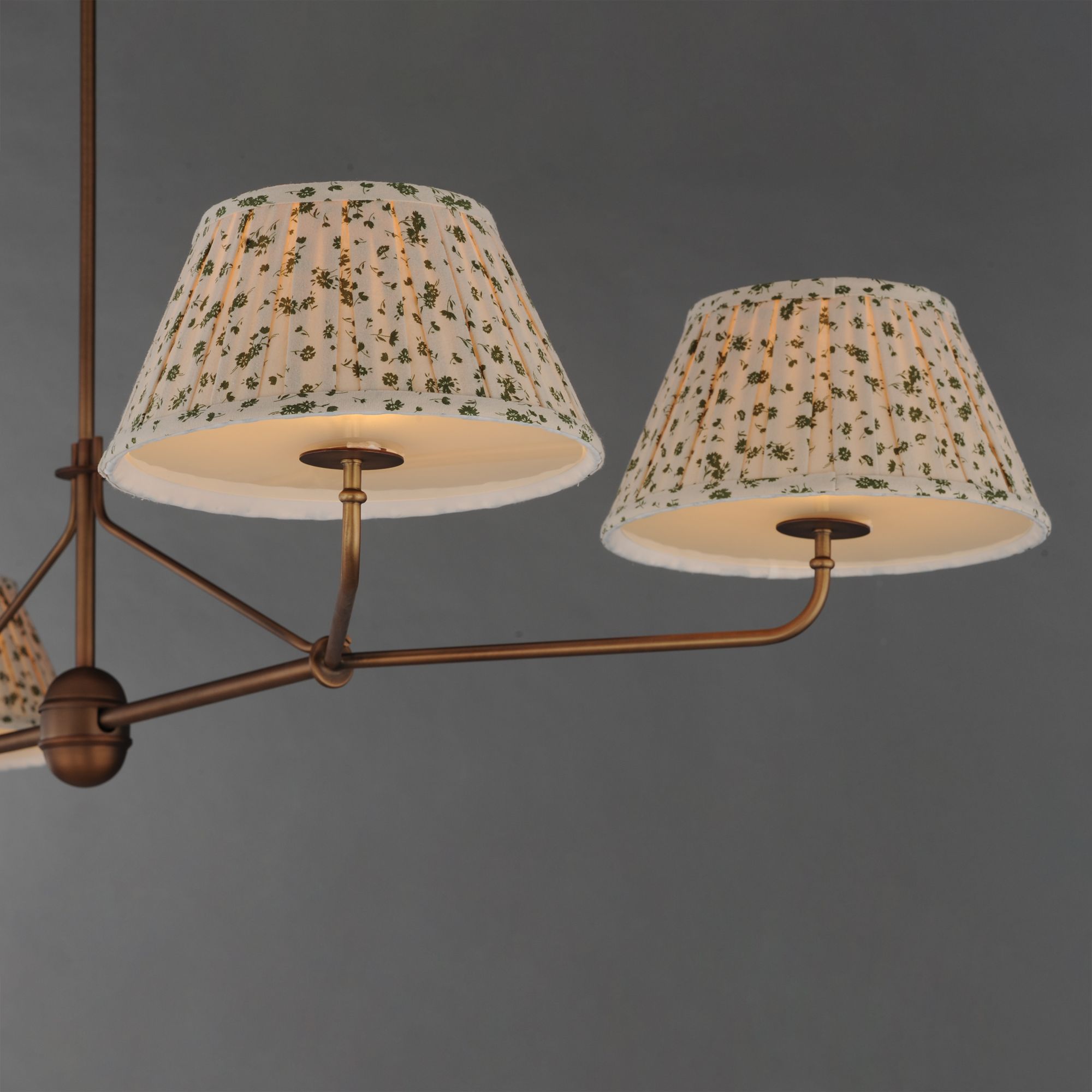 Image 4 Maxim Dunbridge 62" Olive White/Weathered Brass 4-Light Chandelier more views