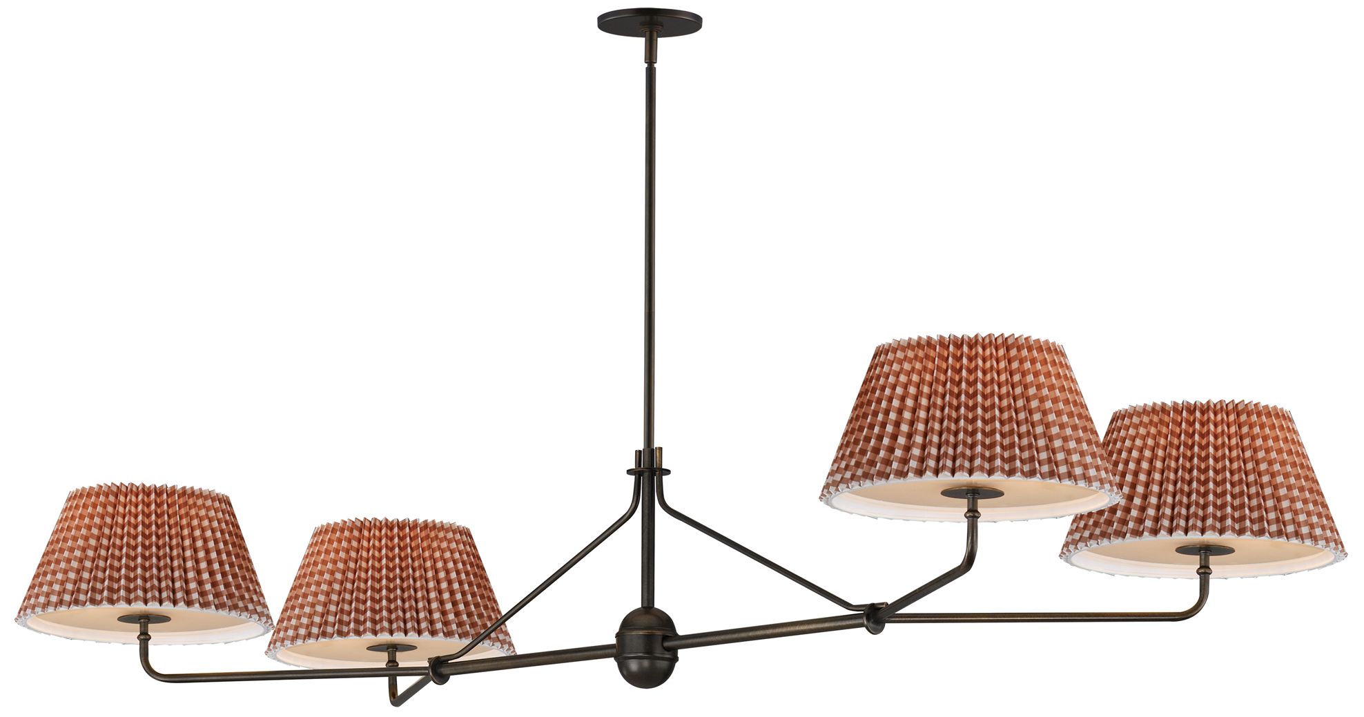 Image 2 Maxim Dunbridge 62" Rustic Beige/Antique Bronze 4-Light Chandelier