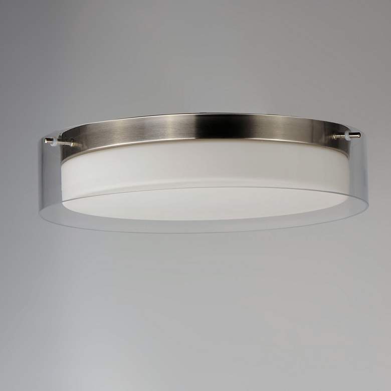Image 2 Maxim Duo 16" Wide Satin Nickel LED Ceiling Light more views