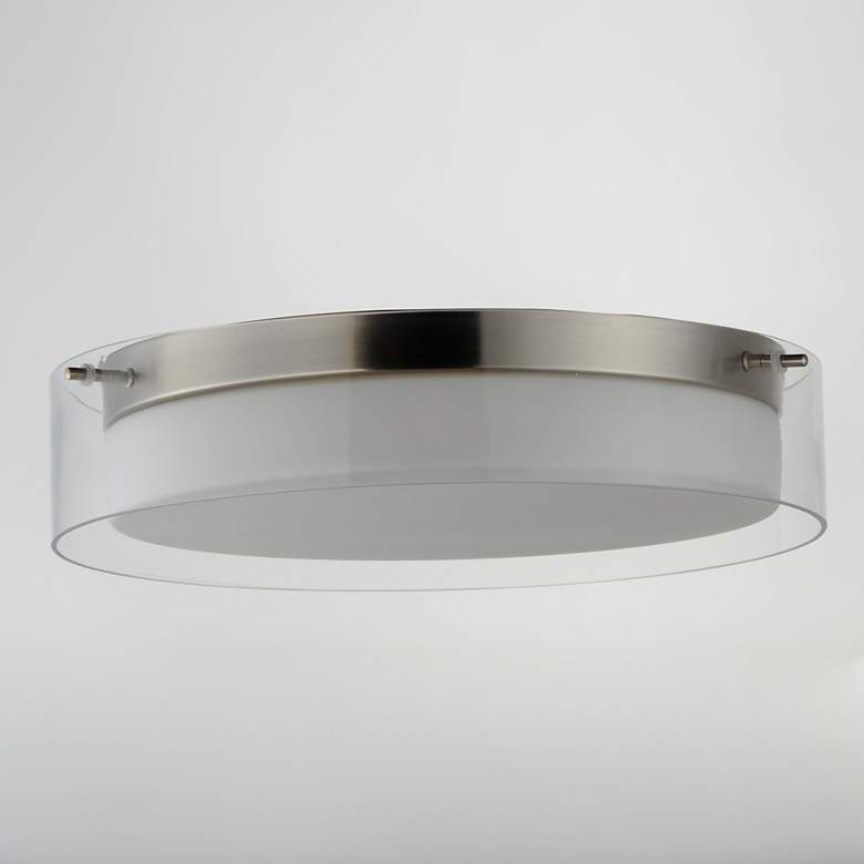 Image 4 Maxim Duo 16" Wide Satin Nickel LED Ceiling Light more views