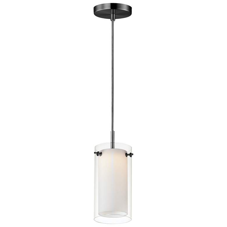 Image 1 Maxim Duo 4 1/2" Wide Black LED Mini Pendant w/ Double Glass