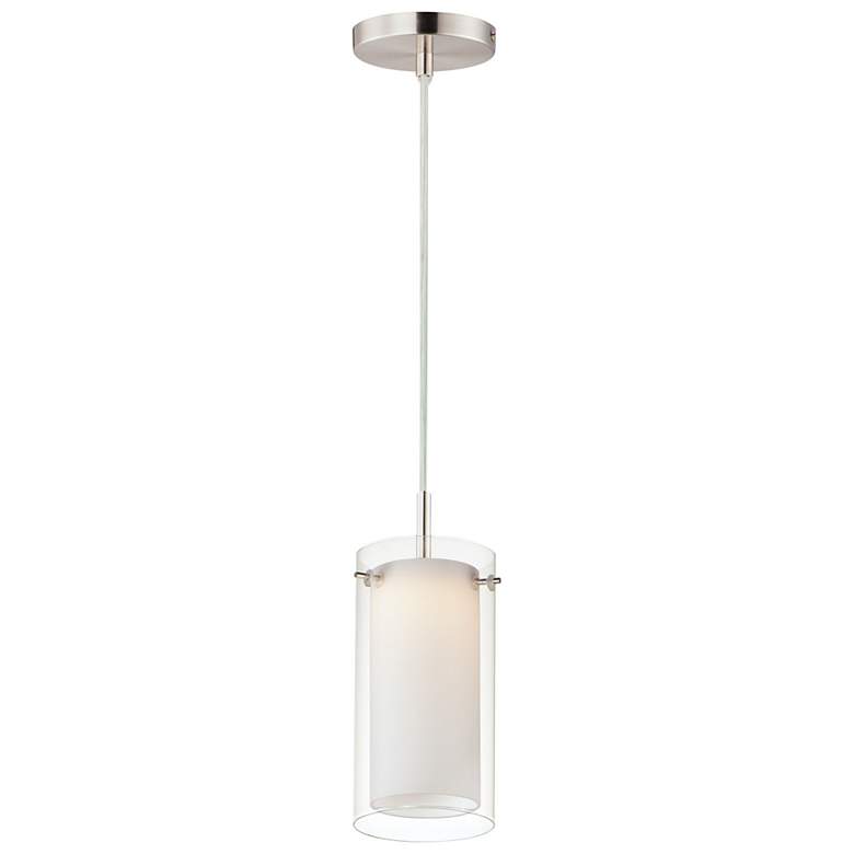 Image 1 Maxim Duo 4 1/2" Wide Satin Nickel LED Mini Pendant