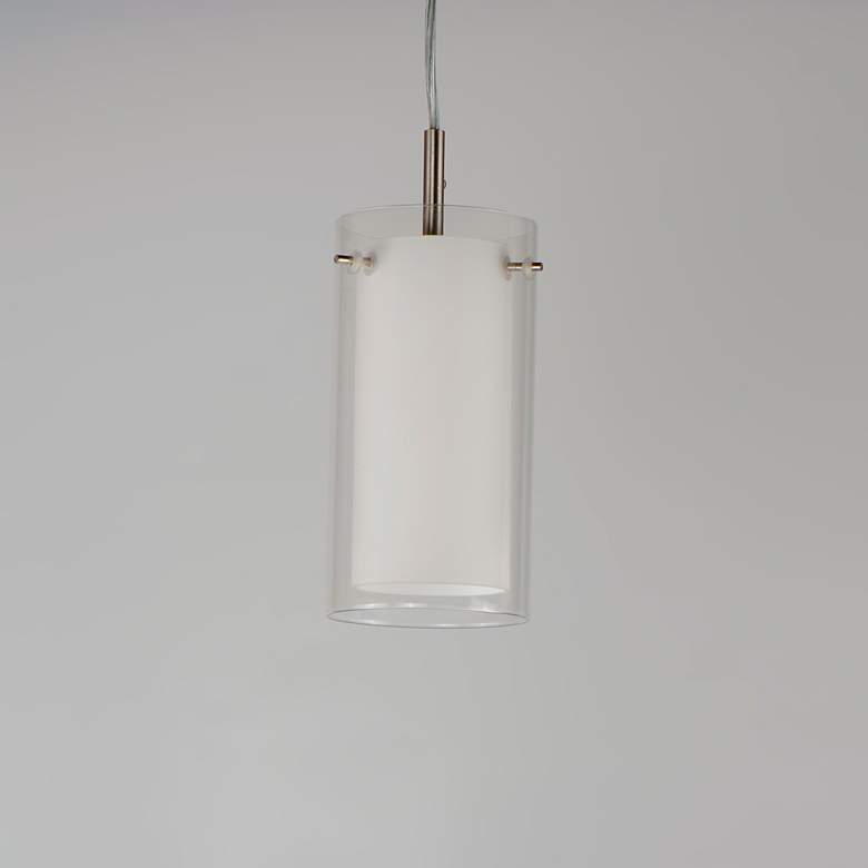Image 2 Maxim Duo 4 1/2" Wide Satin Nickel LED Mini Pendant more views