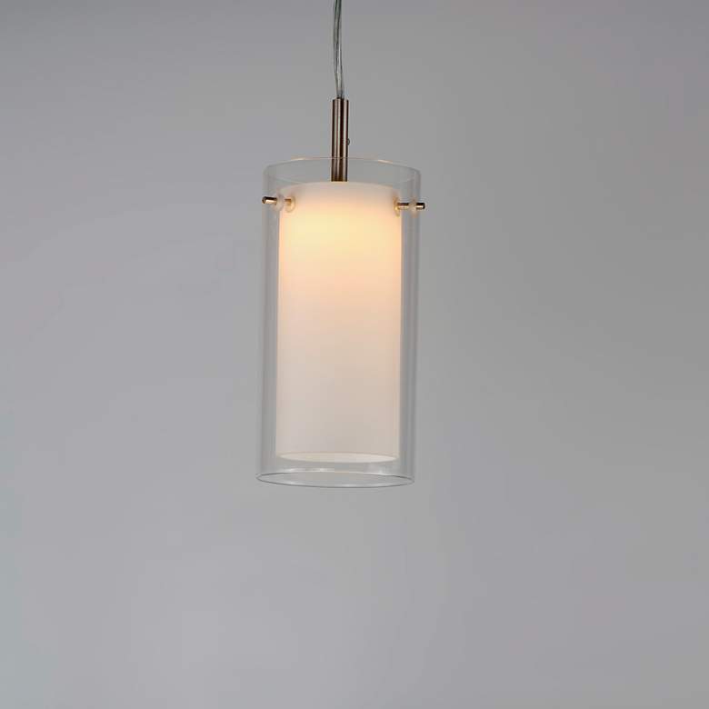 Image 3 Maxim Duo 4 1/2" Wide Satin Nickel LED Mini Pendant more views