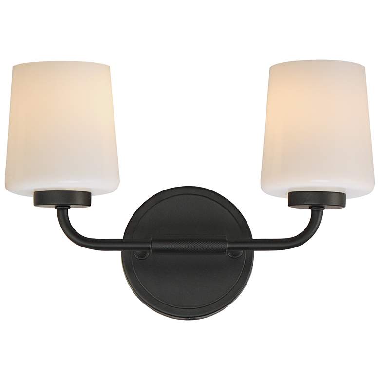 Image 1 Maxim Durham 14" Wide Black 2-Light Sconce