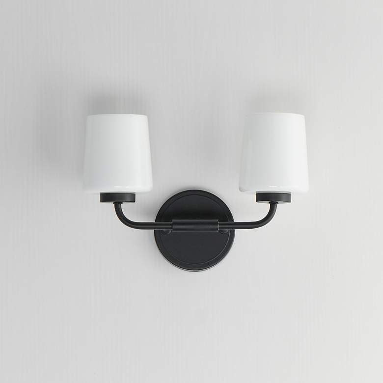 Image 2 Maxim Durham 14" Wide Black 2-Light Sconce more views