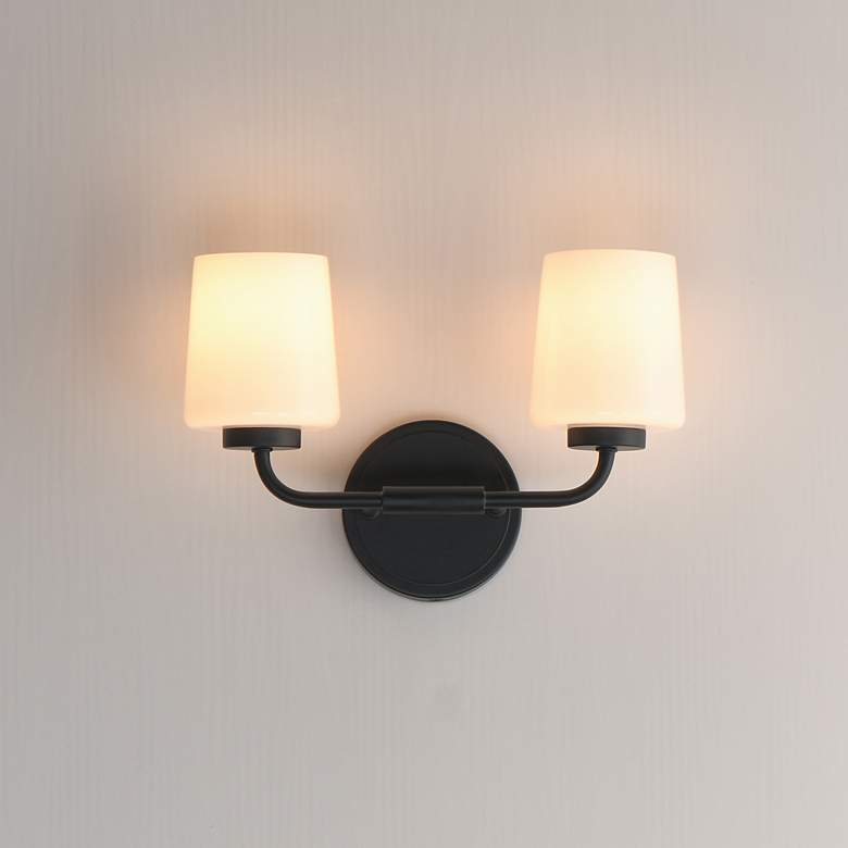 Image 3 Maxim Durham 14" Wide Black 2-Light Sconce more views
