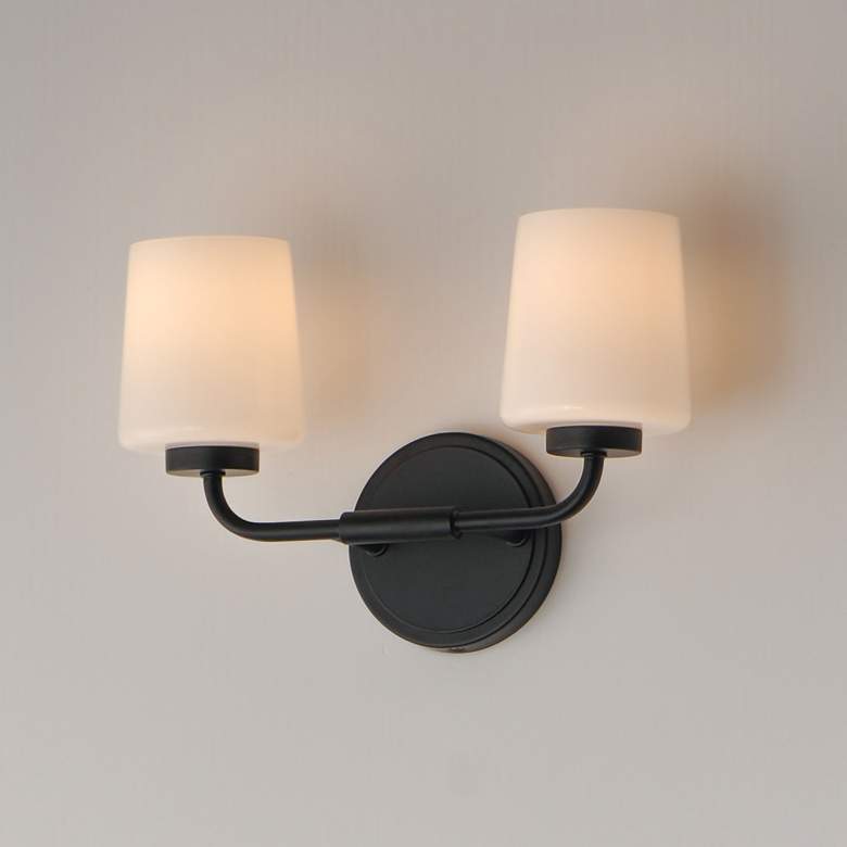 Image 4 Maxim Durham 14" Wide Black 2-Light Sconce more views