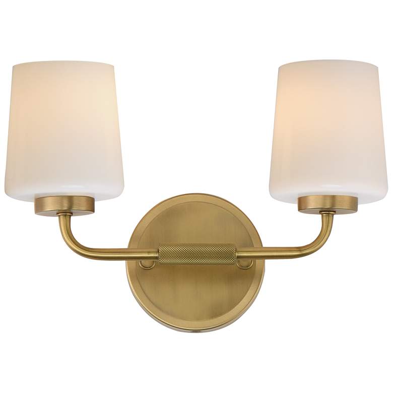 Image 1 Maxim Durham 14" Wide Natural Aged Brass 2-Light Sconce