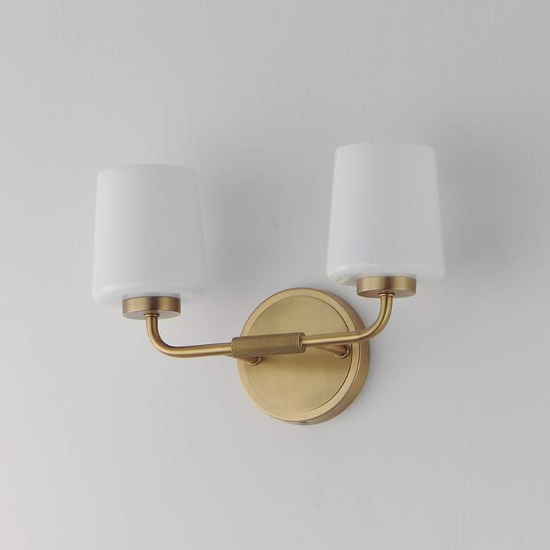 Image 4 Maxim Durham 14" Wide Natural Aged Brass 2-Light Sconce more views