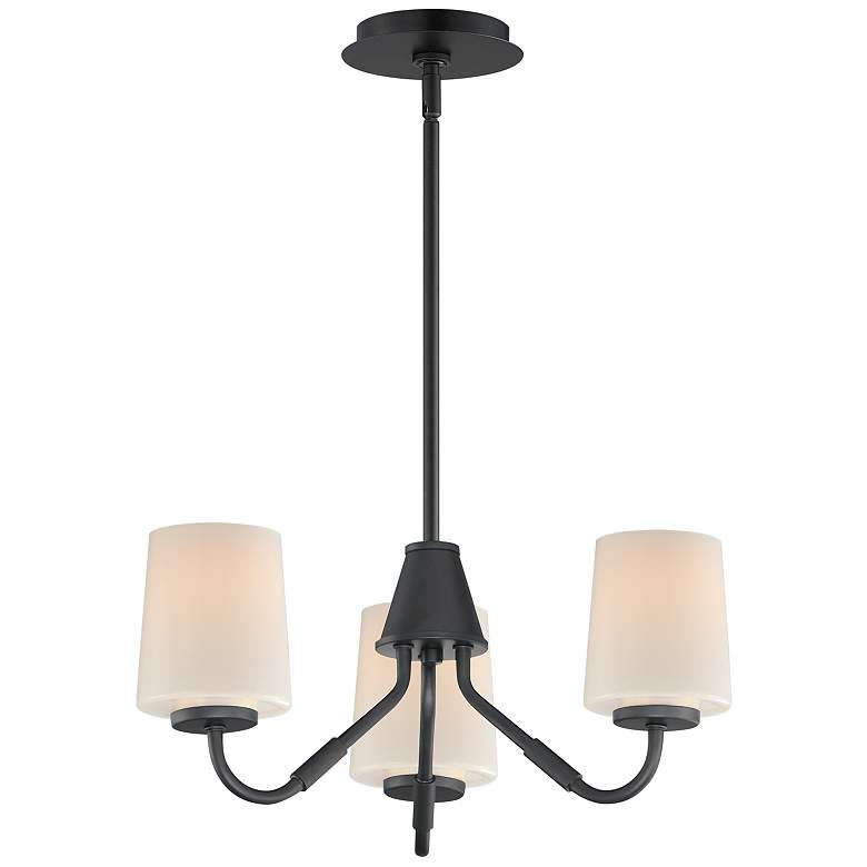 Image 1 Maxim Durham 18 1/2" Wide Black 3-Light Chandelier