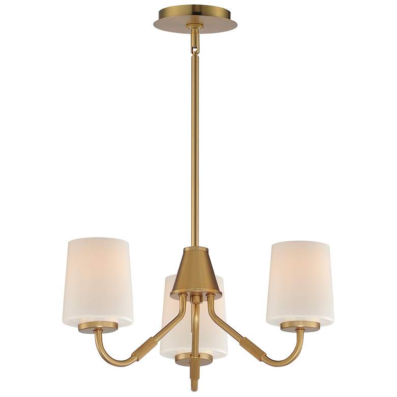 Image 1 Maxim Durham 18 1/2" Wide Natural Aged Brass 3-Light Chandelier