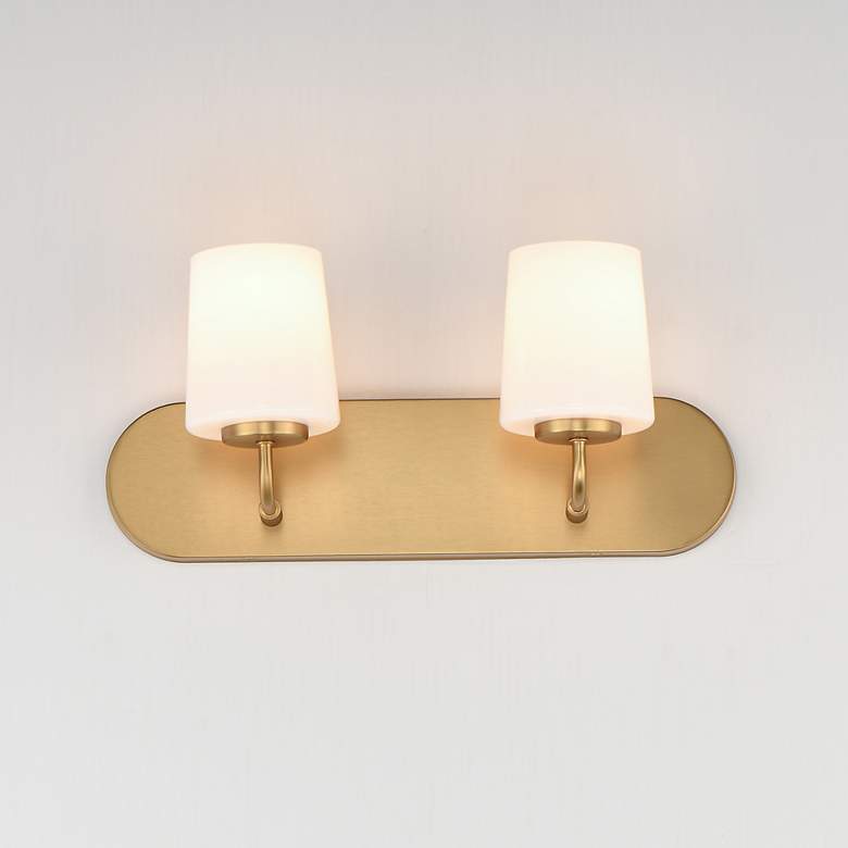 Image 3 Maxim Durham 18" Wide Natural Aged Brass 2-Light Strip Bath Vanity more views