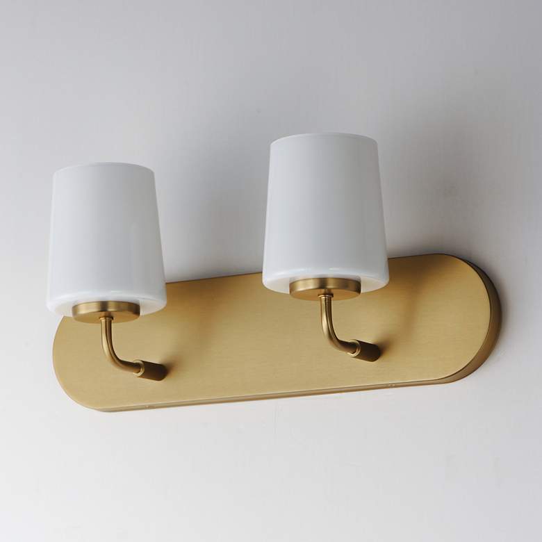 Image 4 Maxim Durham 18" Wide Natural Aged Brass 2-Light Strip Bath Vanity more views