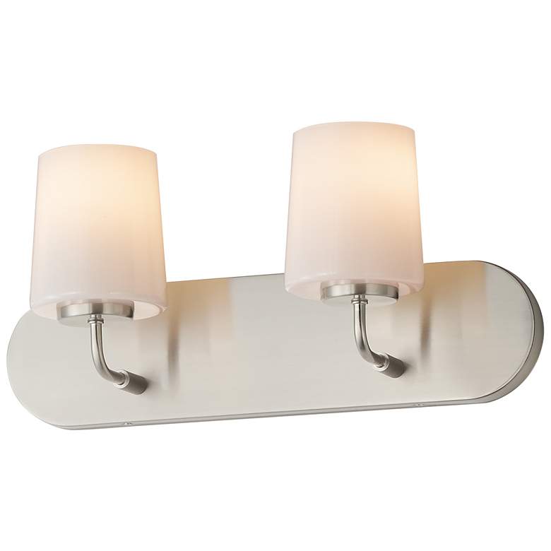 Image 1 Maxim Durham 18" Wide Satin Nickel 2-Light Strip Bath Vanity