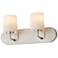 Maxim Durham 18" Wide Satin Nickel 2-Light Strip Bath Vanity