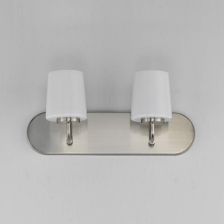 Image 2 Maxim Durham 18" Wide Satin Nickel 2-Light Strip Bath Vanity more views