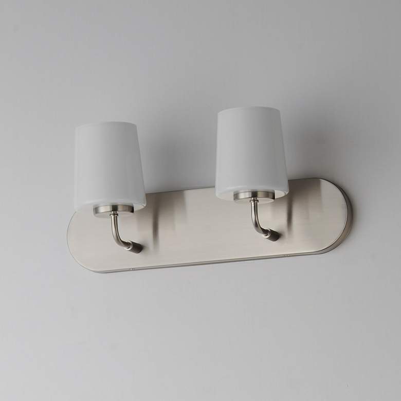 Image 4 Maxim Durham 18" Wide Satin Nickel 2-Light Strip Bath Vanity more views