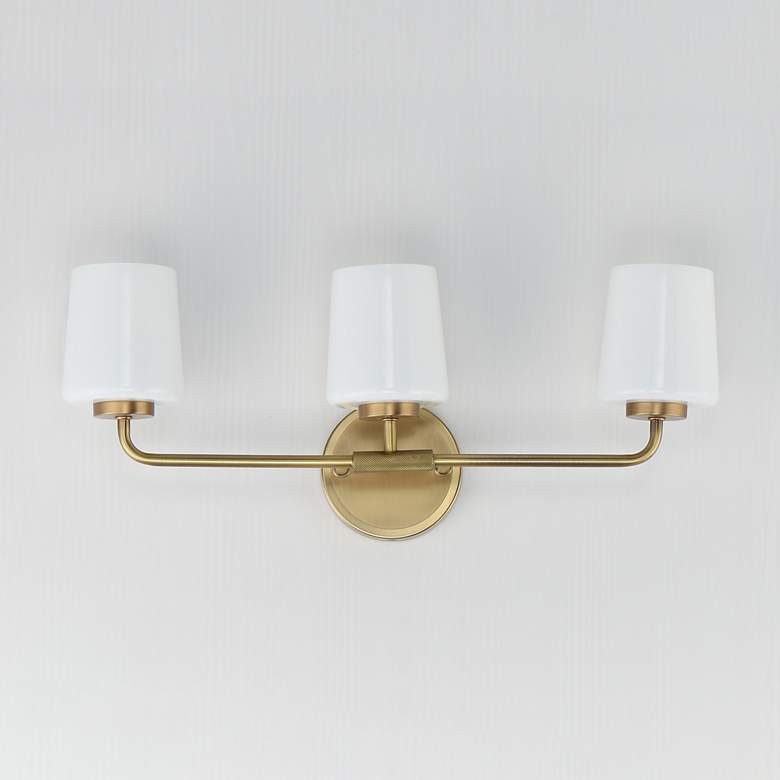 Image 2 Maxim Durham 23" Wide Natural Aged Brass 3-Light Bath Vanity more views