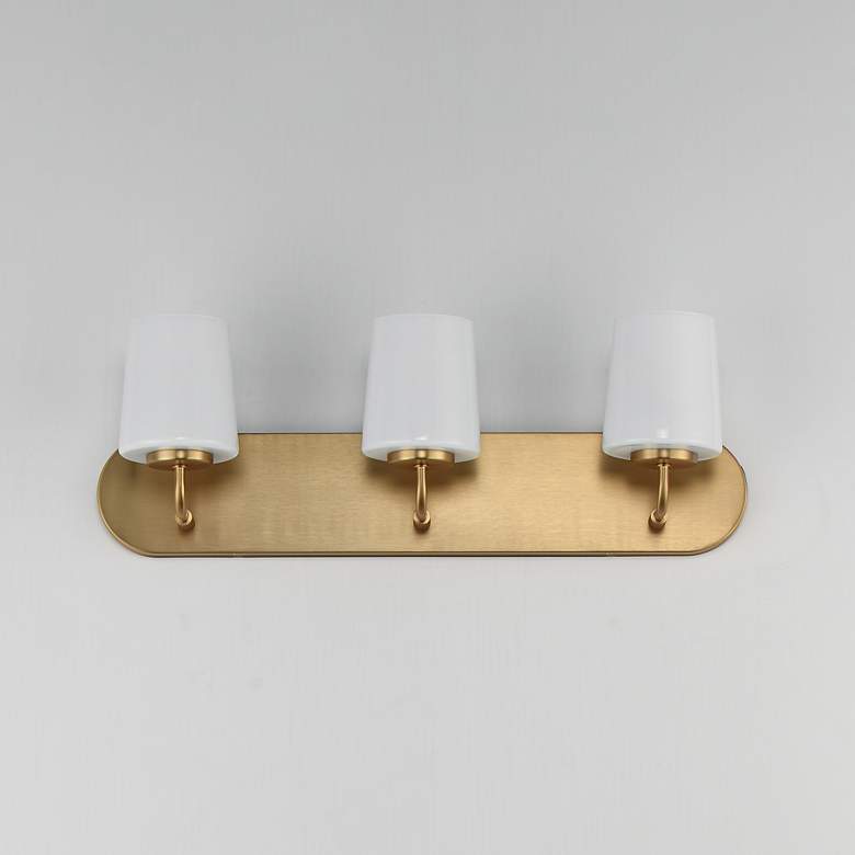 Image 2 Maxim Durham 24" Wide Natural Aged Brass 3-Light Strip Bath Vanity more views