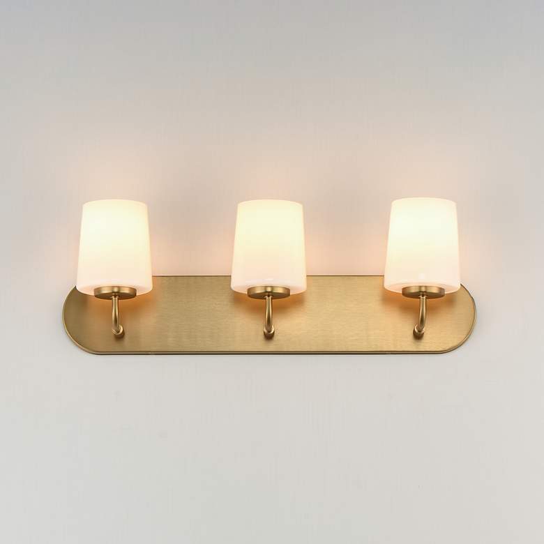 Image 3 Maxim Durham 24" Wide Natural Aged Brass 3-Light Strip Bath Vanity more views