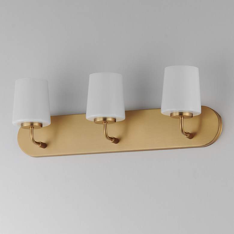 Image 4 Maxim Durham 24" Wide Natural Aged Brass 3-Light Strip Bath Vanity more views