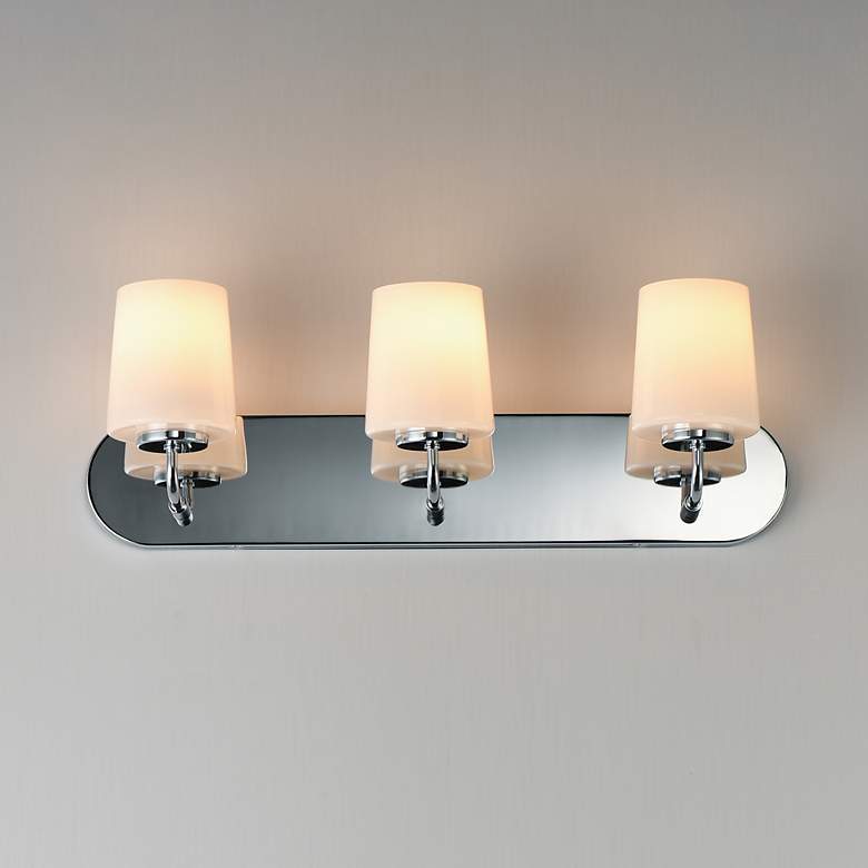 Image 3 Maxim Durham 24" Wide Polished Chrome 3-Light Strip Bath Vanity more views