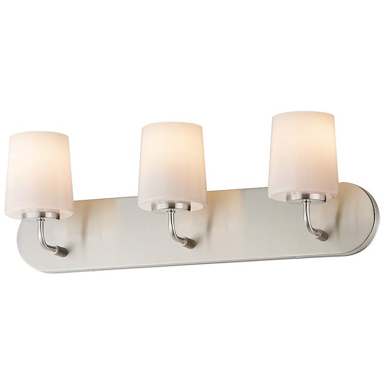 Image 1 Maxim Durham 24" Wide Satin Nickel 3-Light Strip Bath Vanity