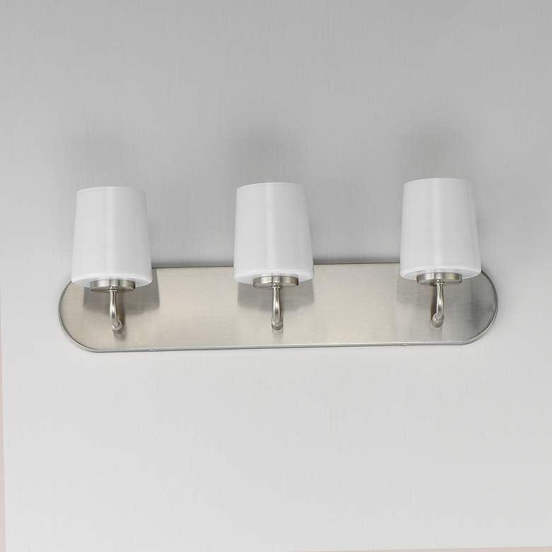 Image 2 Maxim Durham 24" Wide Satin Nickel 3-Light Strip Bath Vanity more views