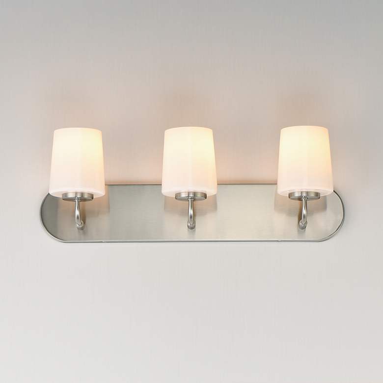 Image 3 Maxim Durham 24" Wide Satin Nickel 3-Light Strip Bath Vanity more views