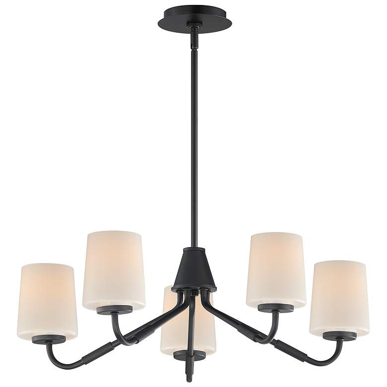 Image 1 Maxim Durham 26" Wide Black 5-Light Chandelier