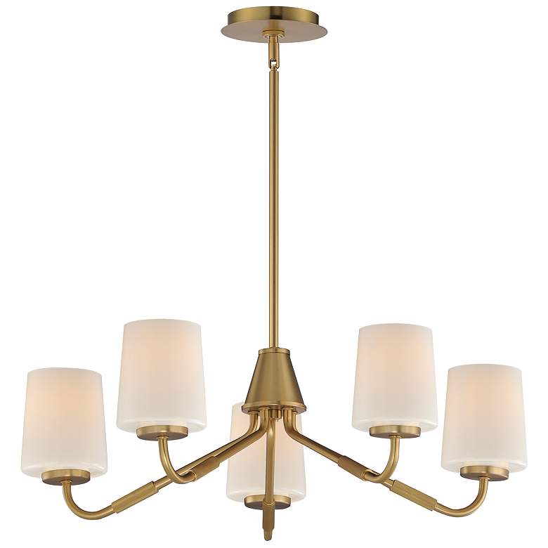 Image 1 Maxim Durham 26" Wide Natural Aged Brass 5-Light Chandelier