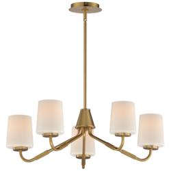 Maxim Durham 26" Wide Natural Aged Brass 5-Light Chandelier