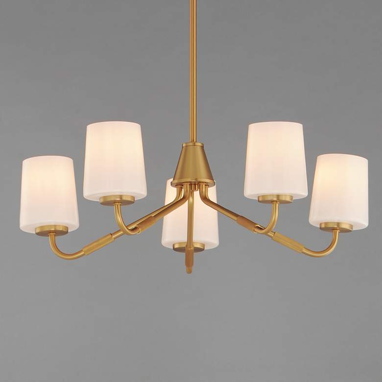 Image 2 Maxim Durham 26" Wide Natural Aged Brass 5-Light Chandelier more views
