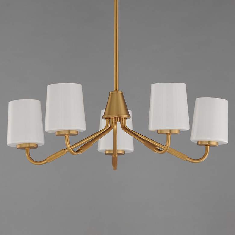 Image 3 Maxim Durham 26" Wide Natural Aged Brass 5-Light Chandelier more views