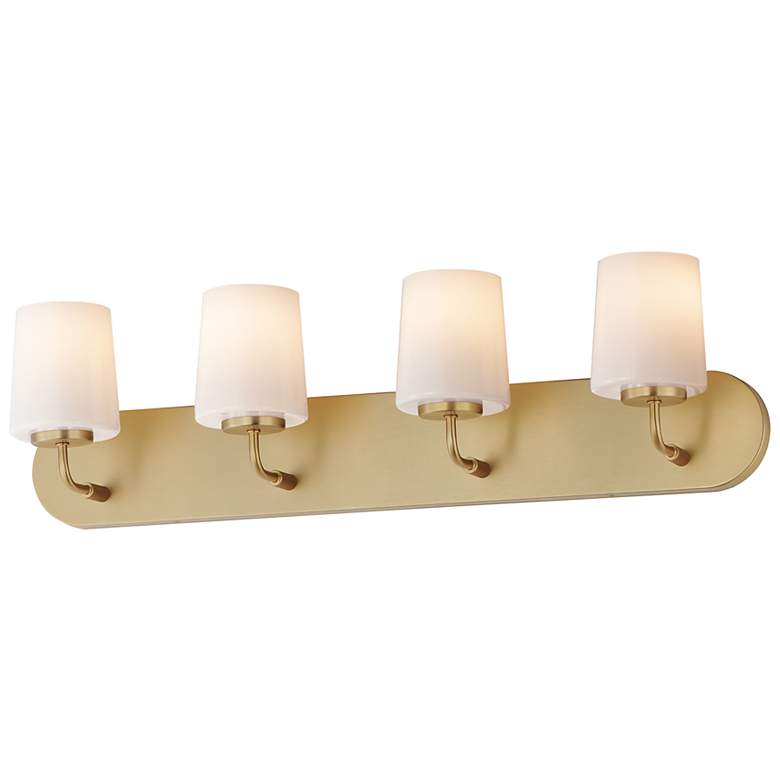 Image 1 Maxim Durham 30" Wide Natural Aged Brass 4-Light Strip Bath Vanity