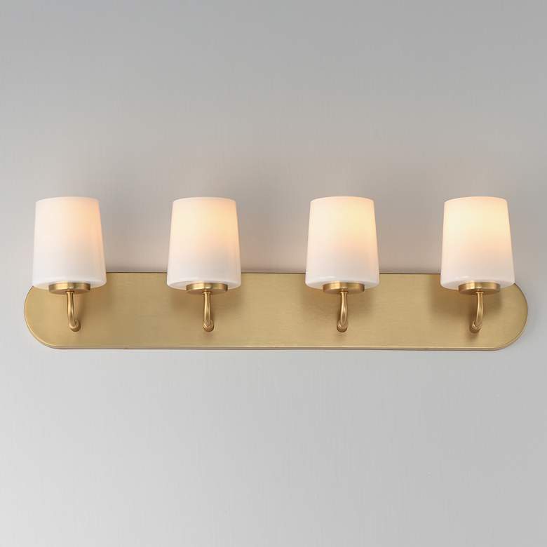 Image 3 Maxim Durham 30" Wide Natural Aged Brass 4-Light Strip Bath Vanity more views