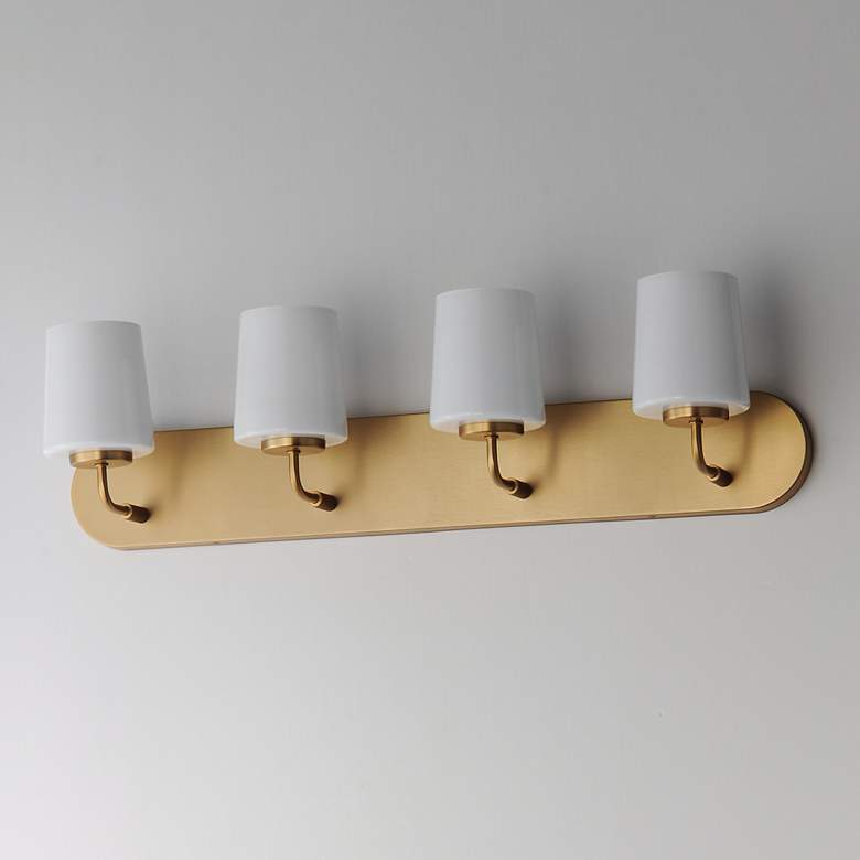 Image 4 Maxim Durham 30" Wide Natural Aged Brass 4-Light Strip Bath Vanity more views