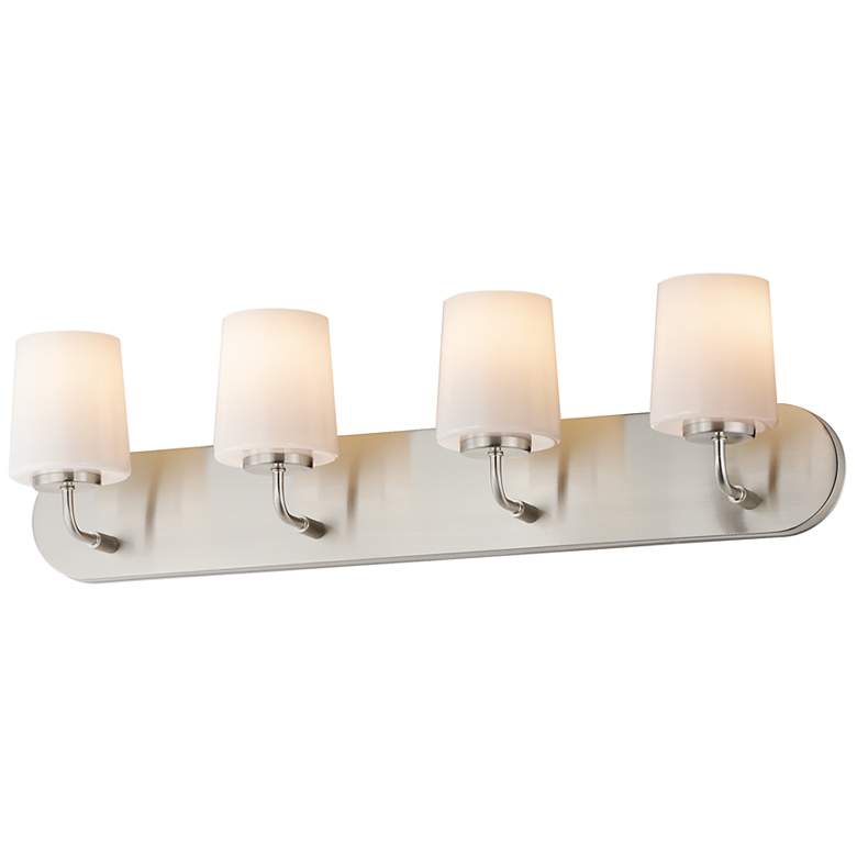 Image 1 Maxim Durham 30" Wide Satin Nickel 4-Light Strip Bath Vanity